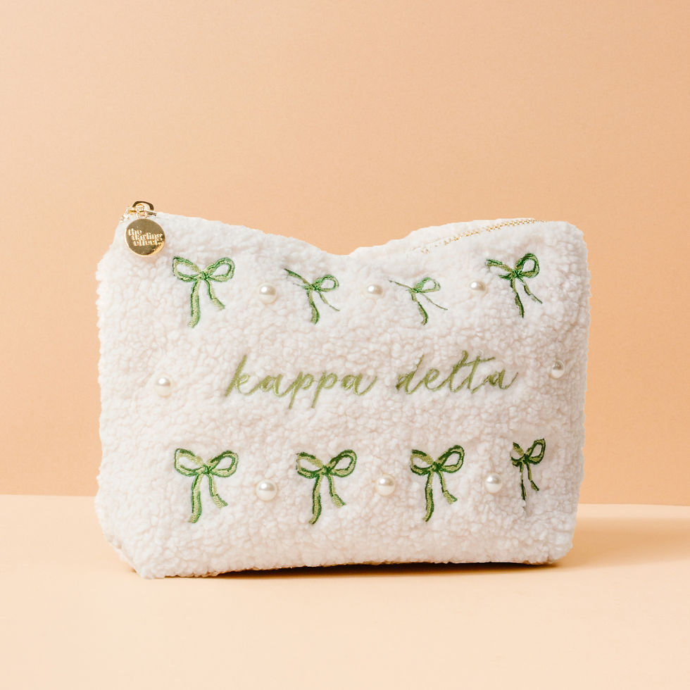 Thumbnail: Sorority Bows & Pearls Teddy Pouch