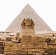The Sphinx in front of the Pyramids of G