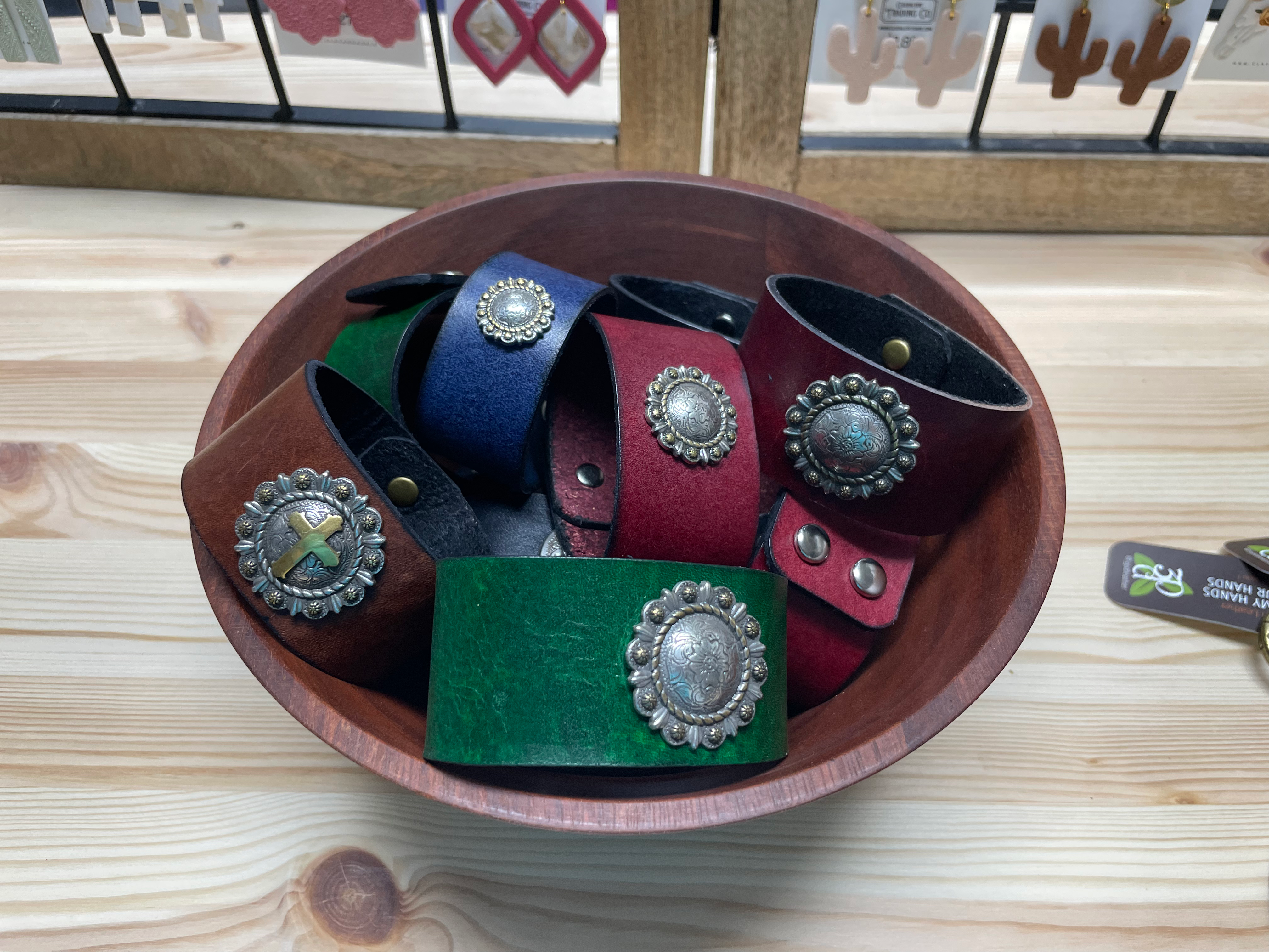 Concho Cuff Leather Bracelet