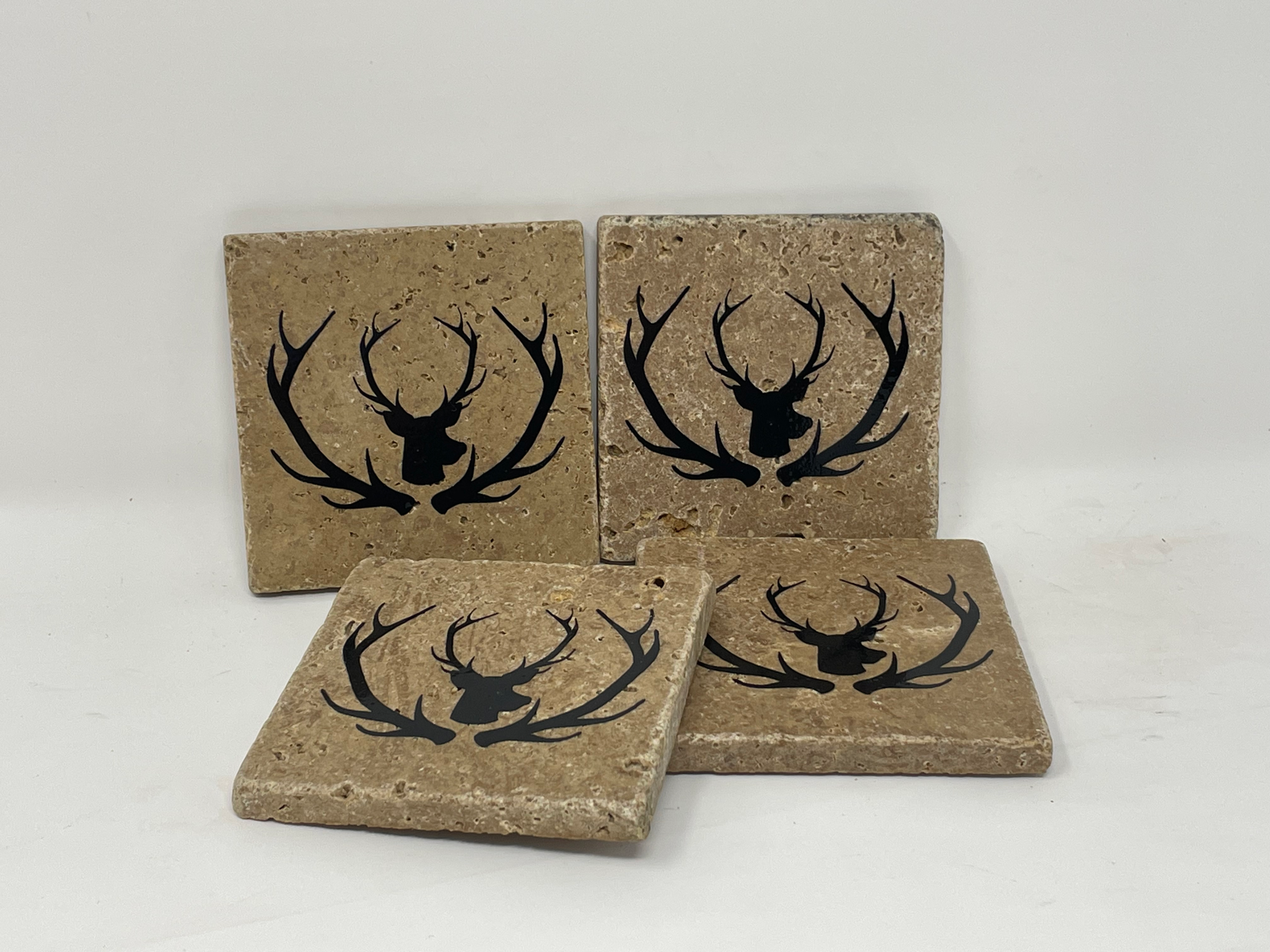 Buck Mount and Antler Coaster Set