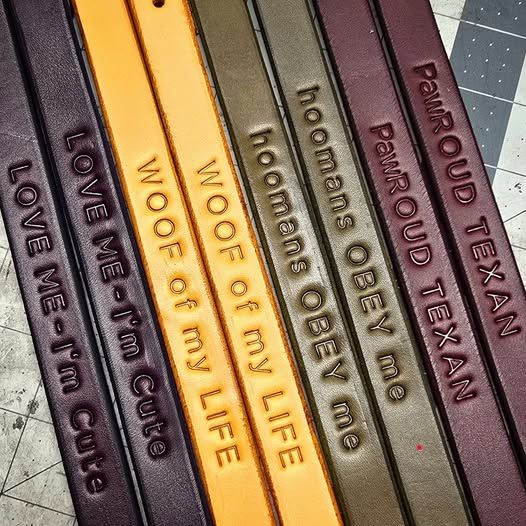 Thumbnail: Dog Collar - Leather & Stamped