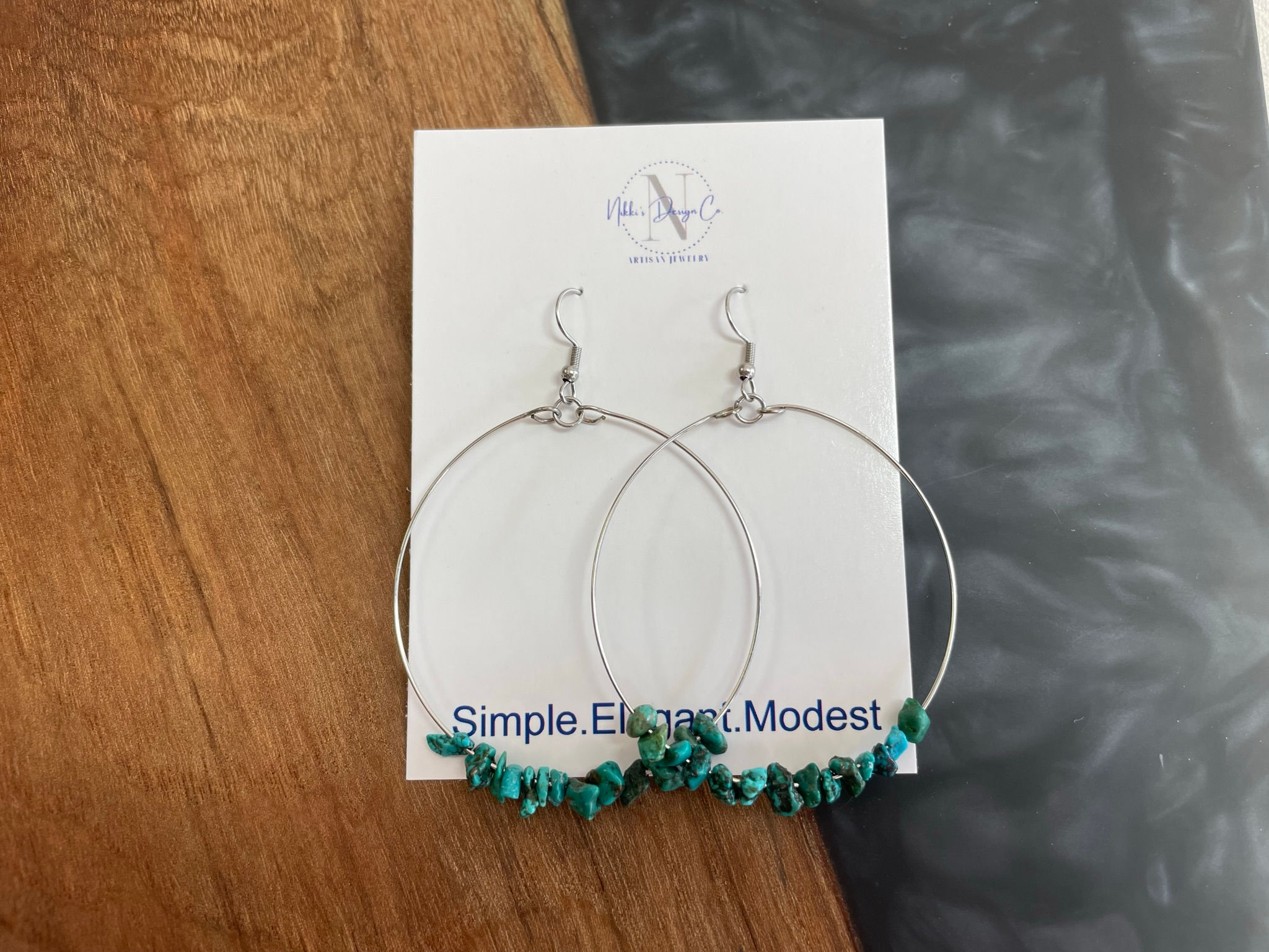 XL Hoops with Gemstone Earrings