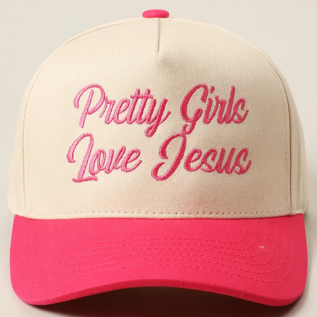 Pretty Girls Love Jesus Embroidered Hat