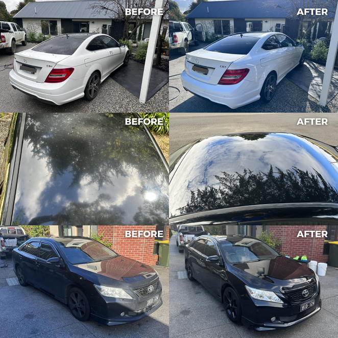 Car cleaning before and after