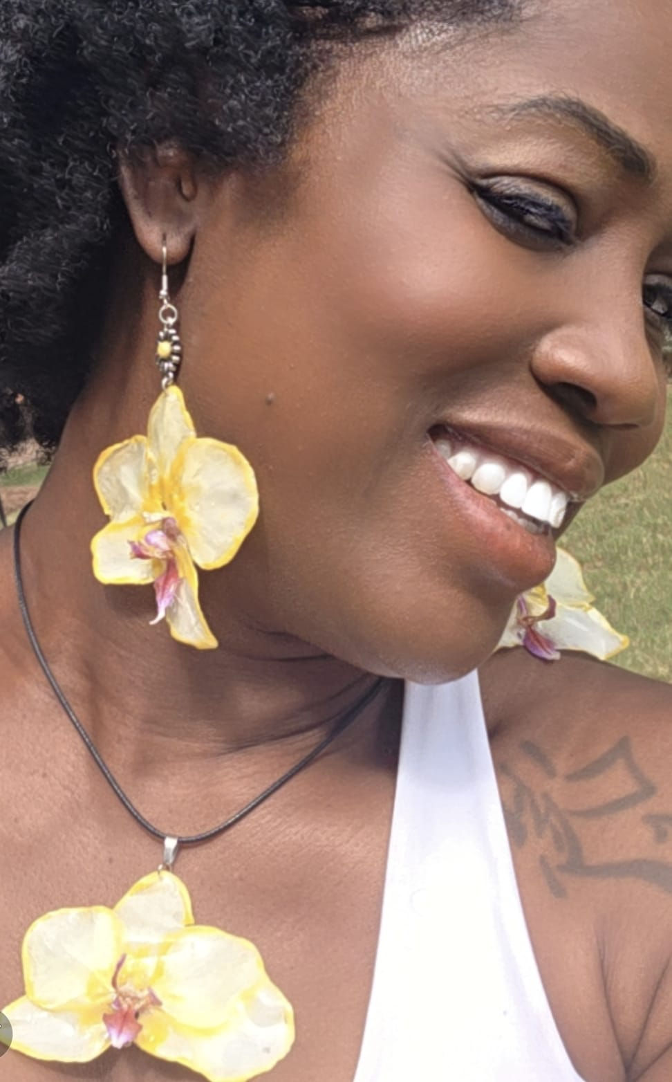 Thumbnail: Yellow Orchid Earrings