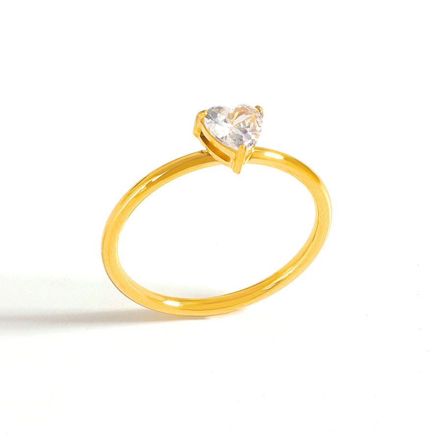 Thumbnail: Gold Birthstone Heart Ring