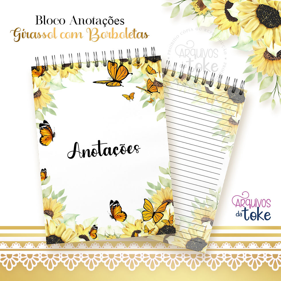 Miniatura: Agenda Girassol com Borboletas