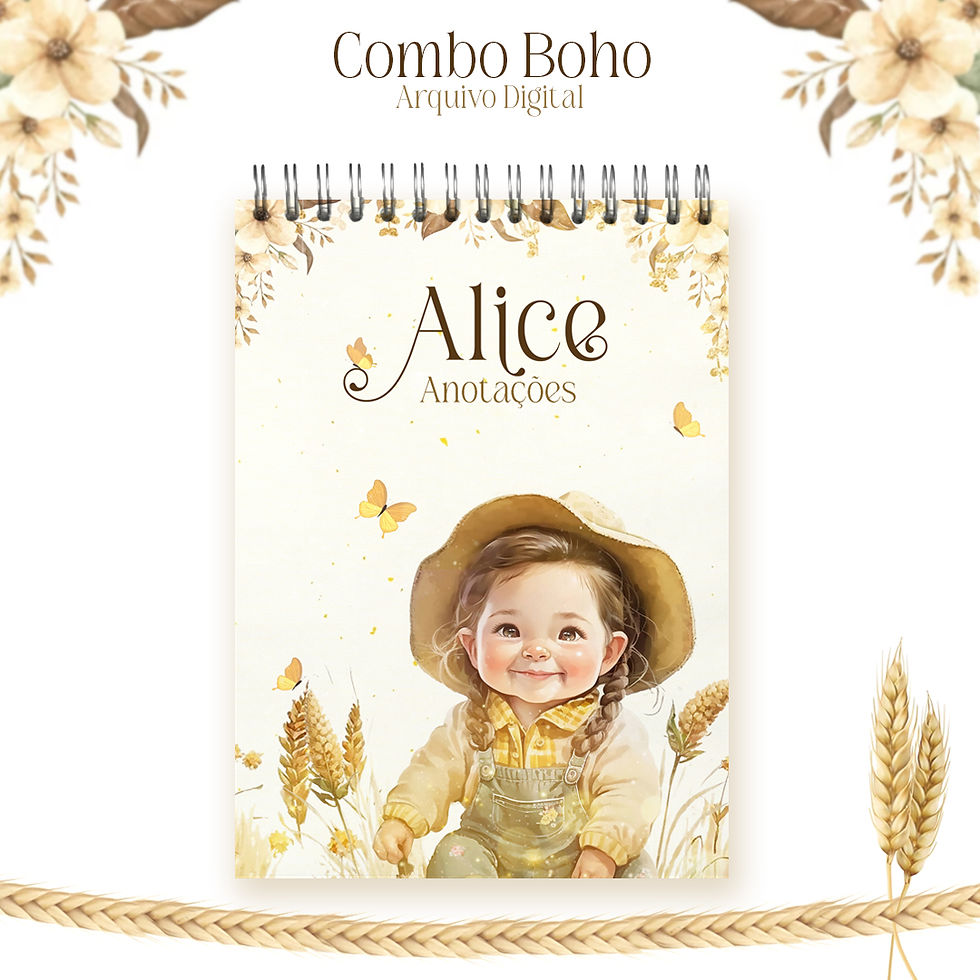 Miniatura: CADERNETA BOHO MENINA