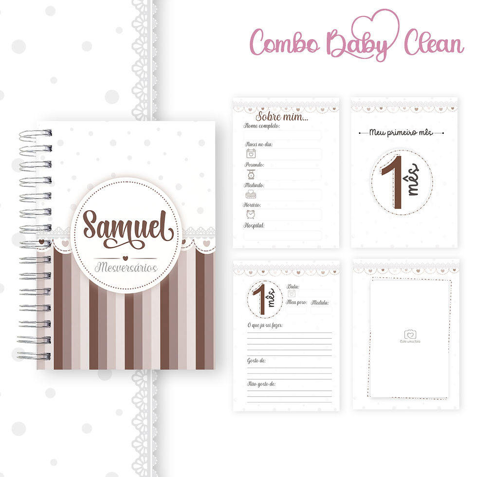 Miniatura: Livro Mesversário Clean A5 - 10 cores Horizontal  e Vertical