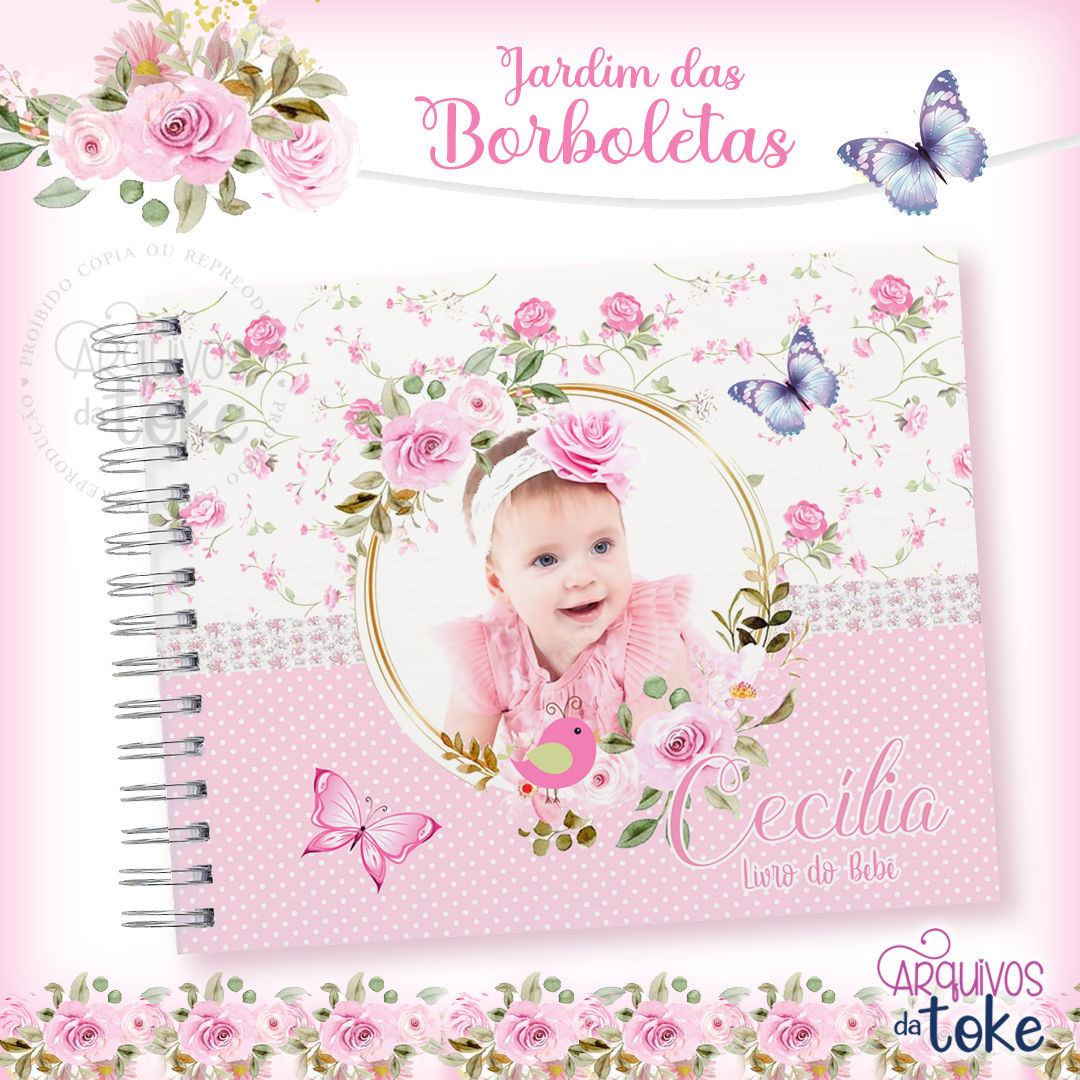 Caderneta + Livro do Bebê Jardim das Borboletas