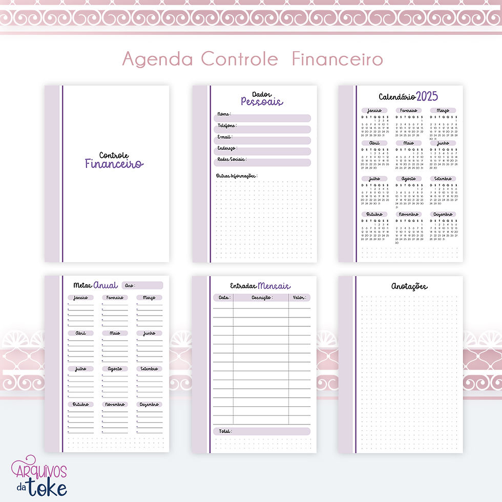 Miniatura: AGENDA CONTROLE FINANCEIRO FLORAL