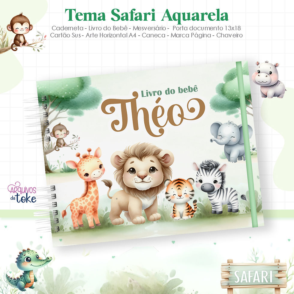 Miniatura: COMBO SAFARI AQUARELA MENINO