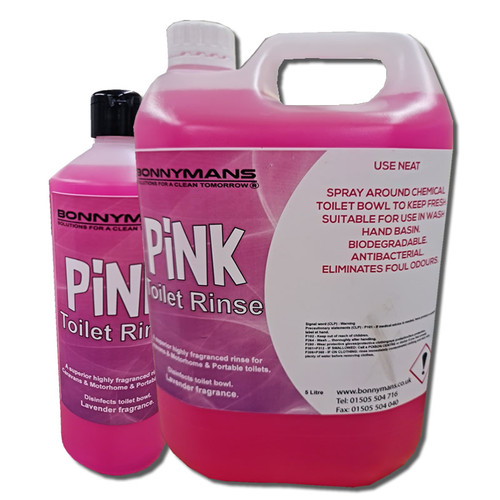 Caravan Campervan Chemical Toilet Pink Rinse Bonnymans