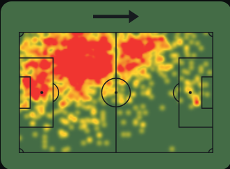 Heatmap von Maximilian Wöber bei aus der Bundesligasaison 2023/2024 - Quelle: sofascore.com