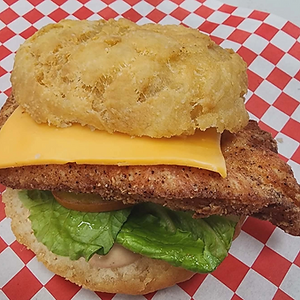 Fried Bread Chicken Burger