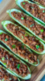 If you're looking for a healthy but flavorful dinner that's easy enough for busy weeknights, these gluten-free Sticky Garlic Sesame Chicken Zucchini Boats are a must-try. Tender roasted zucchini is filled with savory ground chicken tossed in a sticky garlic sesame sauce made with coconut aminos, fresh garlic, ginger, and a hint of orange juice. The result is a satisfying meal that's packed with protein!