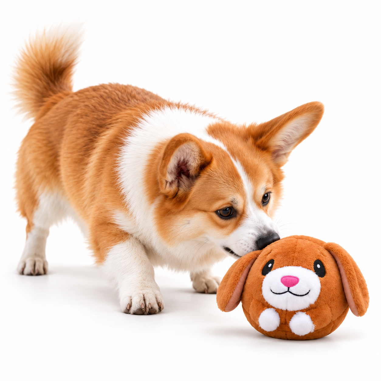 Interactive Moving Plush Dog Ball Toy