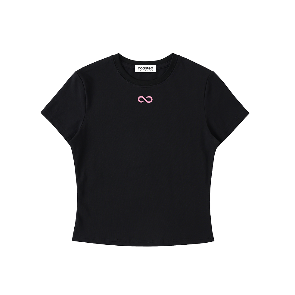 Thumbnail: Black Wanted Forever Bodycon Crewneck T-shirt