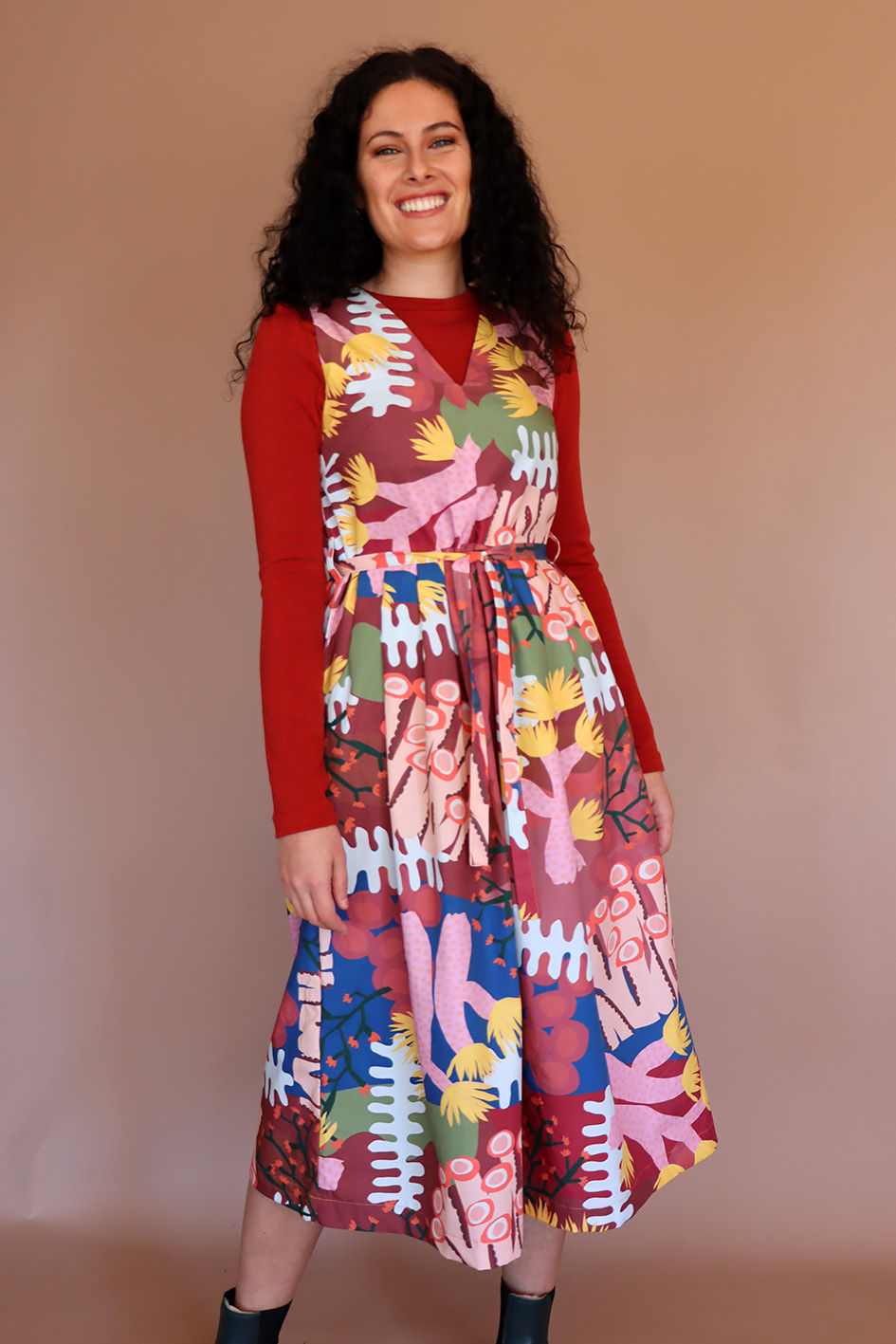 Thumbnail: Coral Clash All Seasons Smock Dress