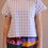 Thumbnail: Lilac Check Cap Sleeve Top