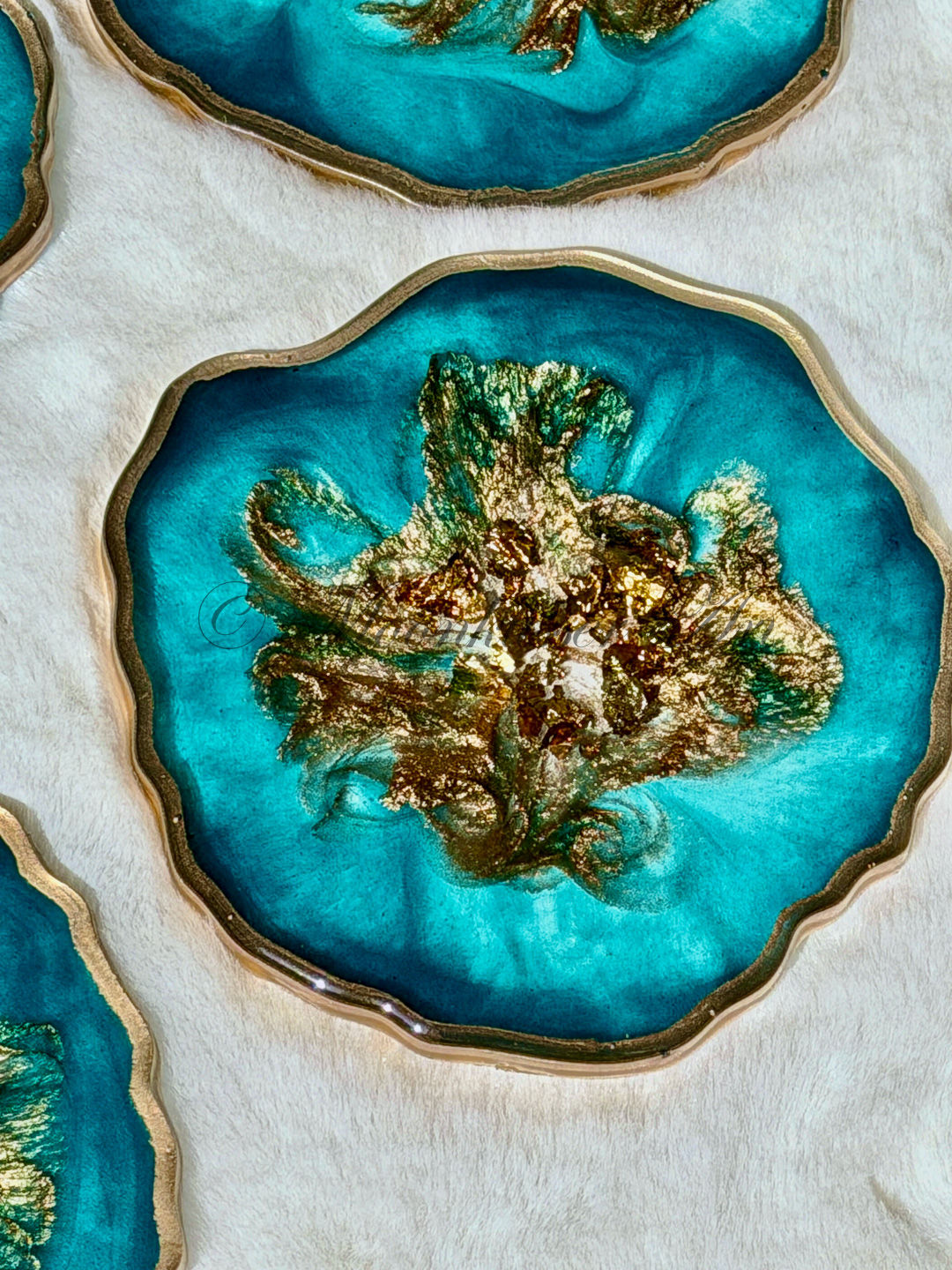 Geode Resin Art Coaster - Neptune, handmade epoxy resin coasters