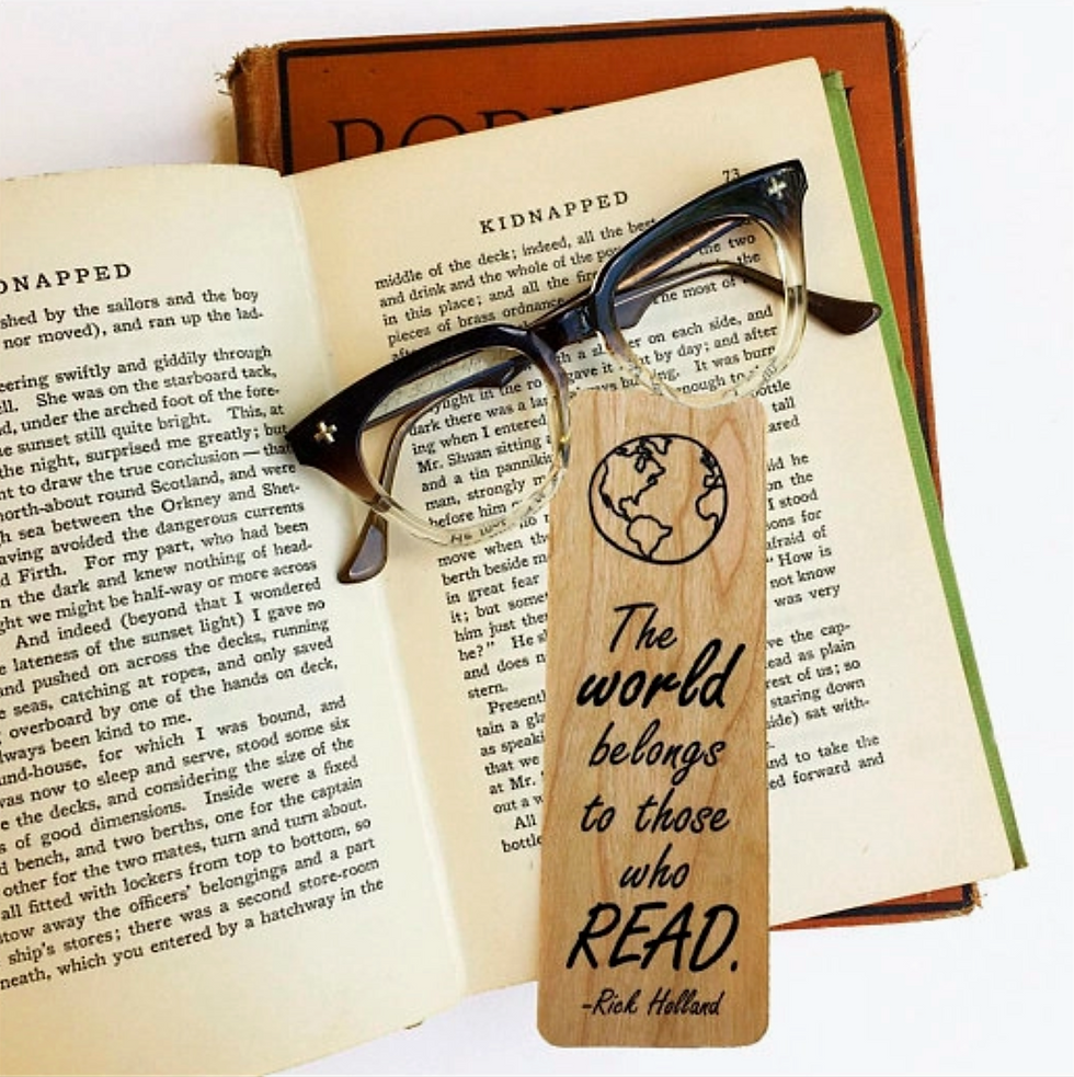 Thumbnail: The World Belongs To Those Who Read Wood Bookmark
