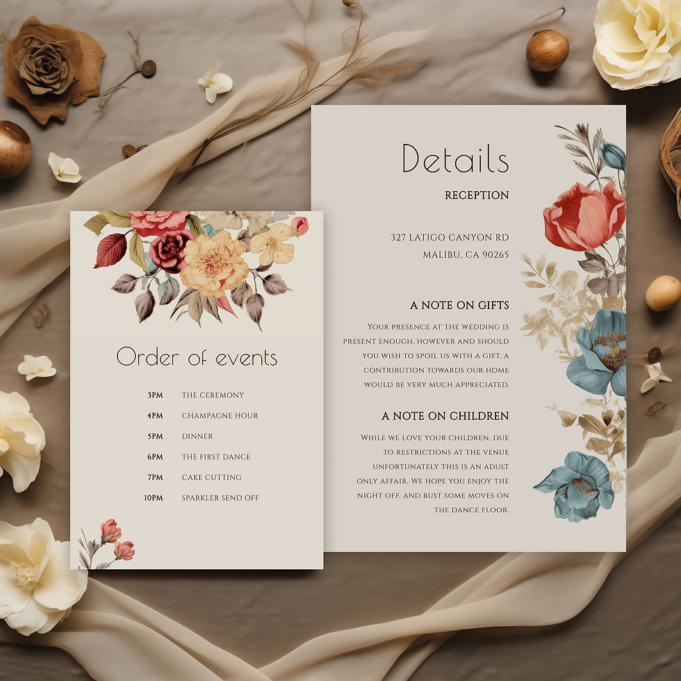 Thumbnail: Vintage Floral Wedding Stationery Template