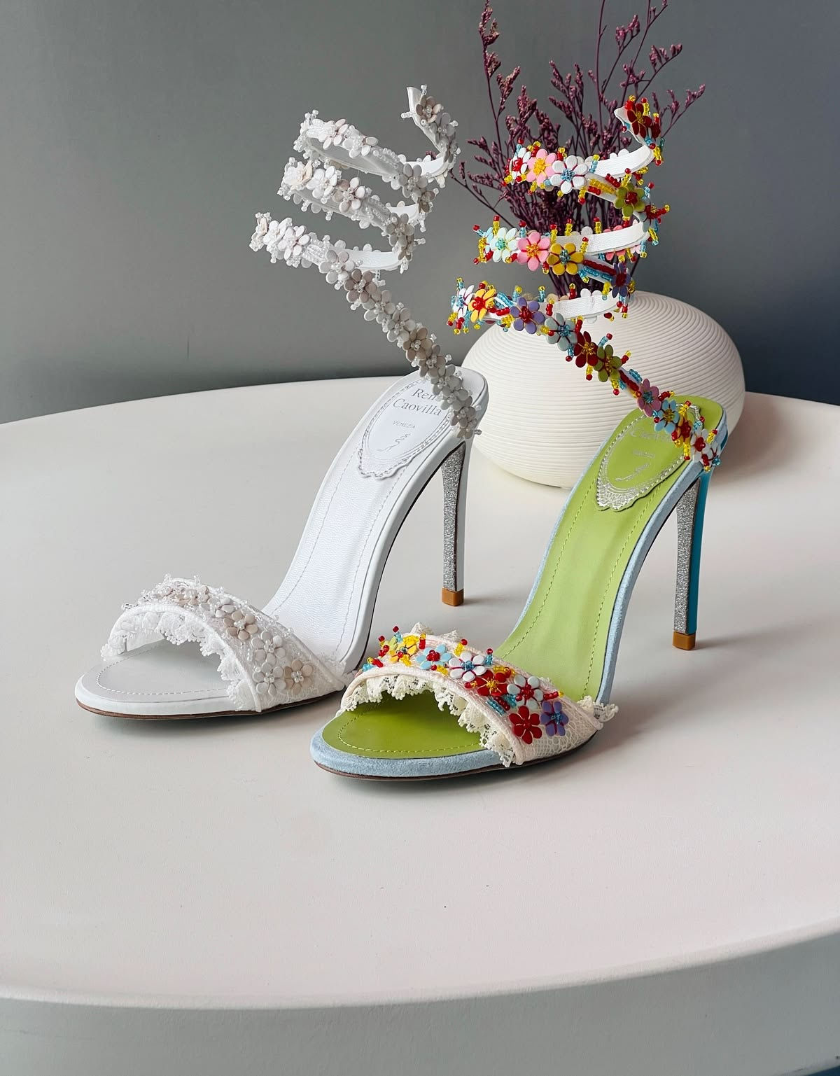 René Caovilla Chandelier Stiletto Sandals