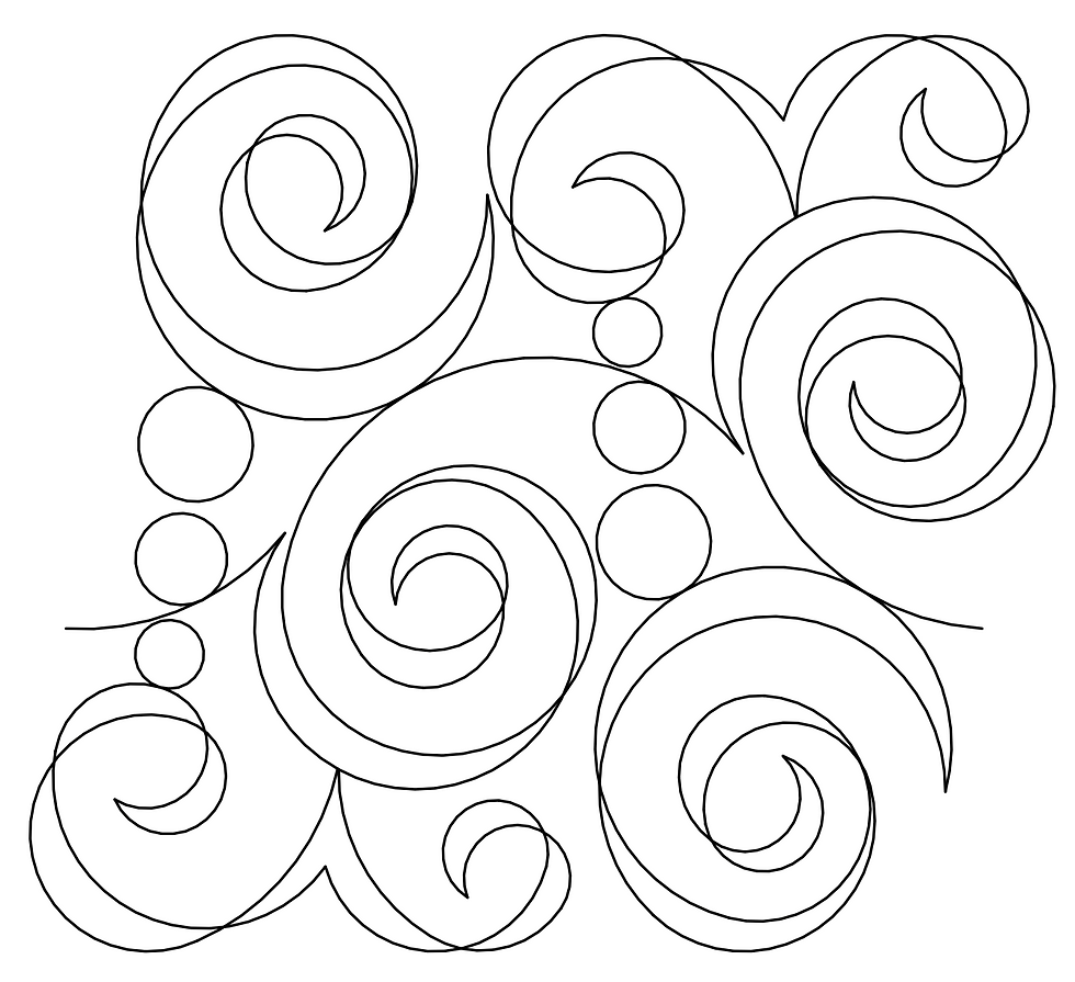 Pearls & Swirls quilting design