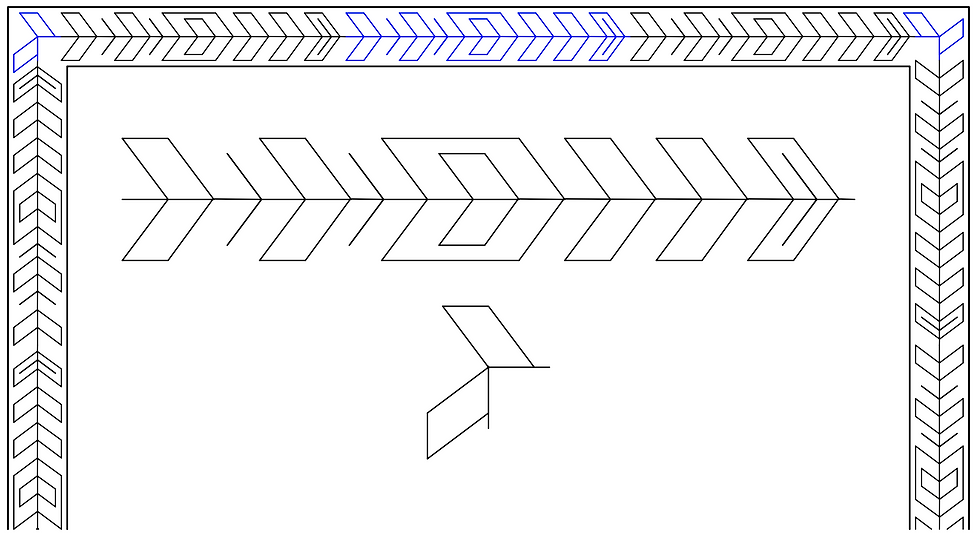 Arrow sashing border design