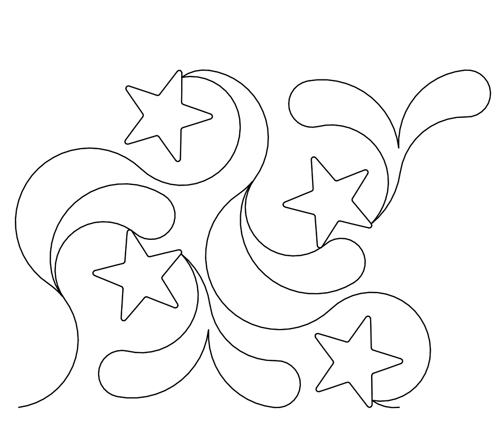 Feathers & Stars edge to edge quilting design