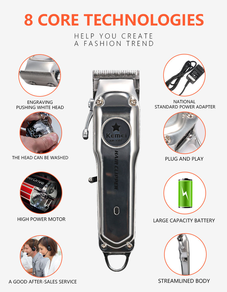 Kemei Elite Rechargeable Hair Trimmer for Men