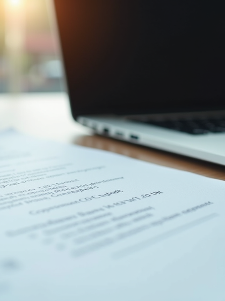 Contract hiring documents on a desk