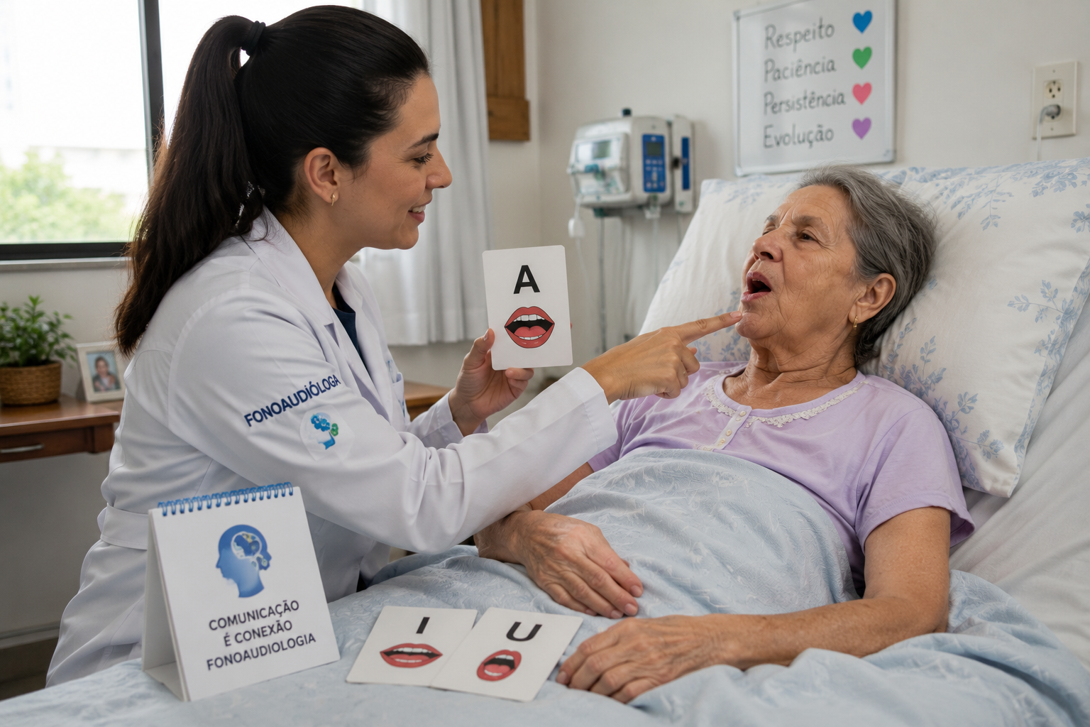 Tratamento de afasia com fonoaudiologia após AVC