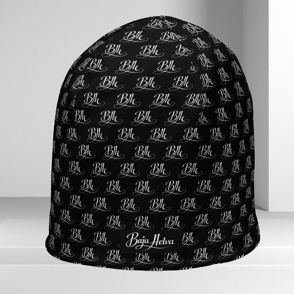 Thumbnail: 𝓑.𝓗 All-Over Print Beanie black