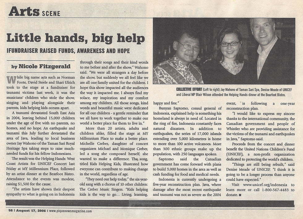 Little Hands - Pique News - Aug 17, 2006