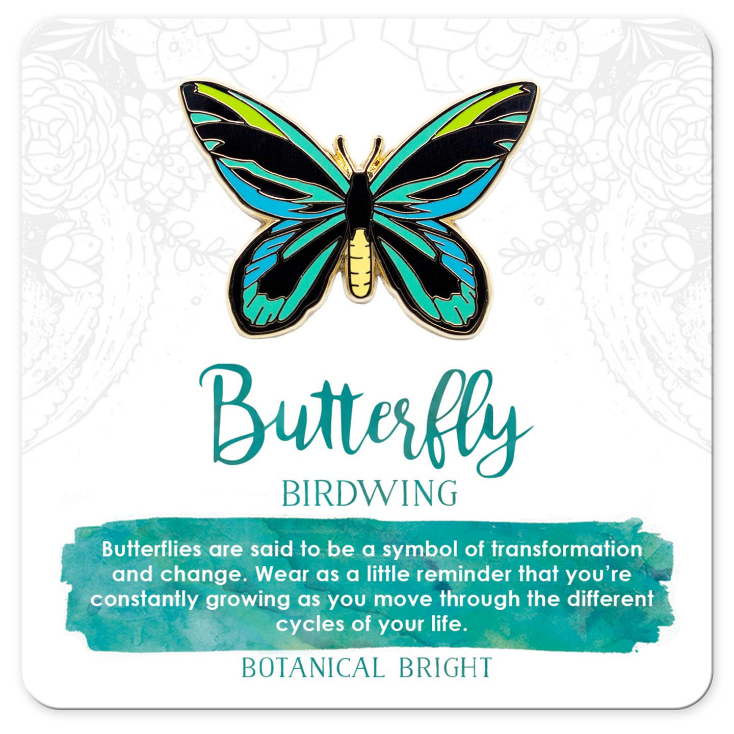 Botanical Bright Butterfly Enamel Pins