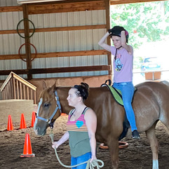 Emily working as horse leader