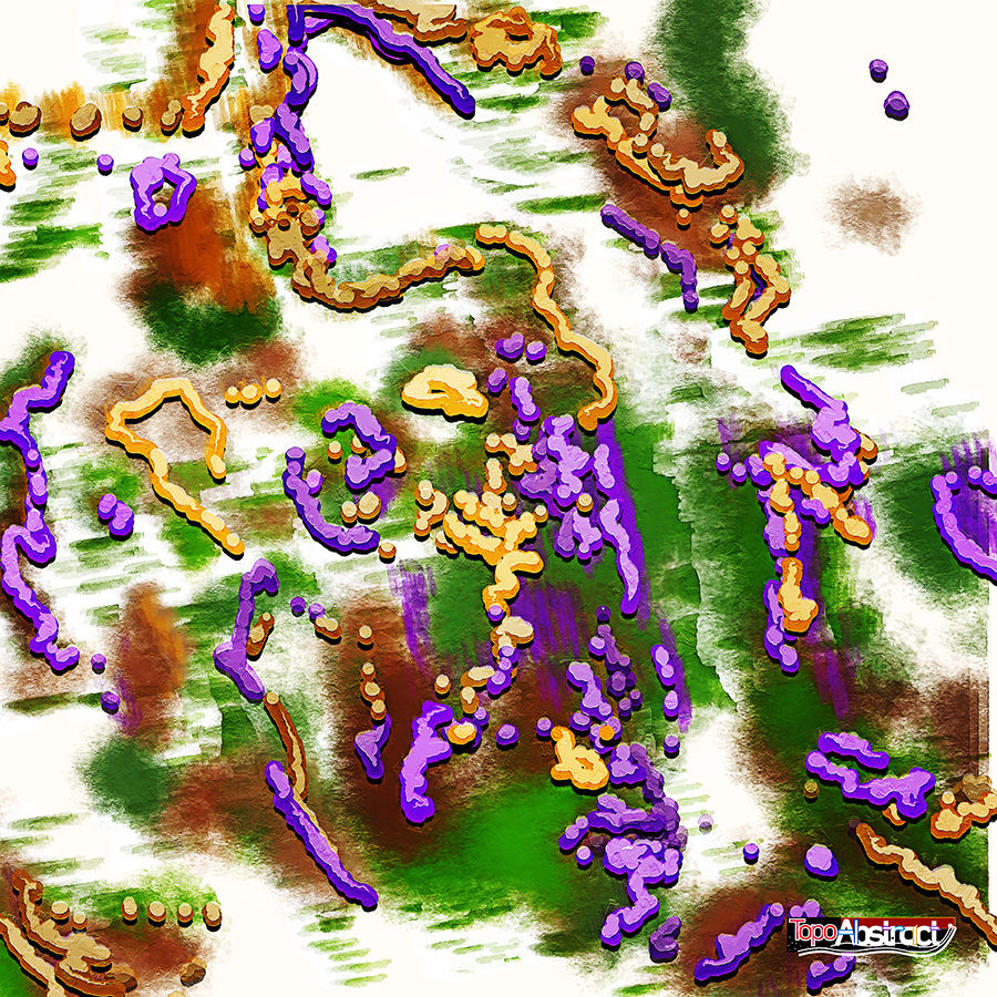 TopoAbstract™ Death Valley National Park #22 15" X 15" @ 300 DPI