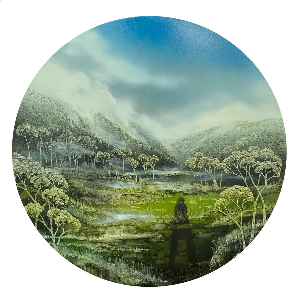 Small Scale Art Award, Lethbridge Gallery, Finalist 2024_'Artist's Shadow in the Landscape' by Penelope Oates