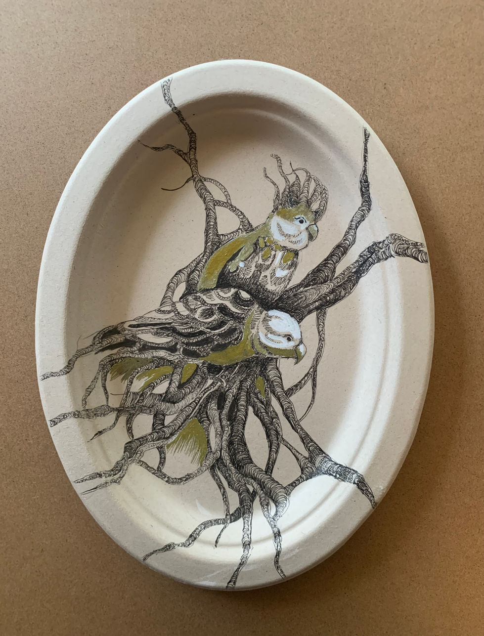 Trash n Treasure Series_No 3_30 x 34cm_ink on recycled paper plates_$700