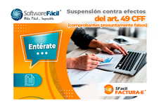 Suspensión contra efectos del art. 49 CFF (comprobantes presuntamente falsos)