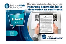 Requerimiento de pago de recargos derivado de la disminución de coeficiente