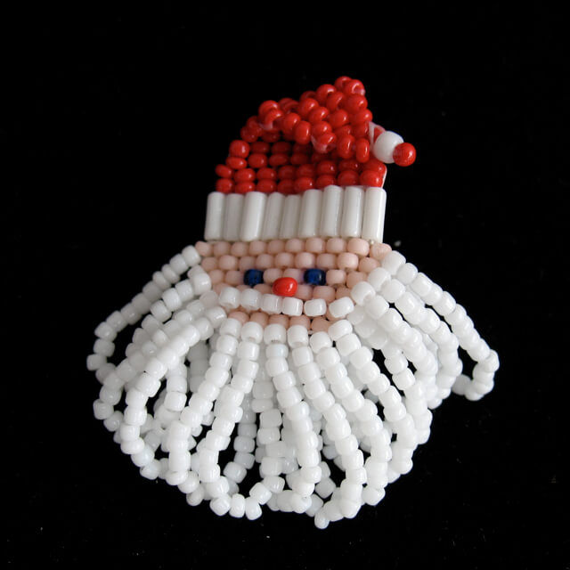 Melissa Weber Beaded Santa Pin