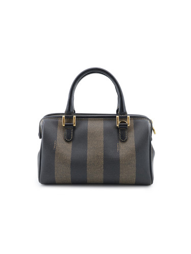 Fendi Pequin Boston Handbag | Née Vintage