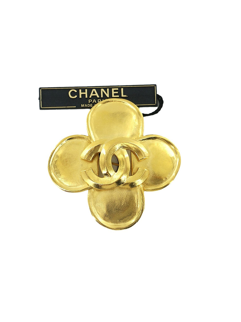 Thumbnail: Chanel 1996 CC Clover Brooch Pin