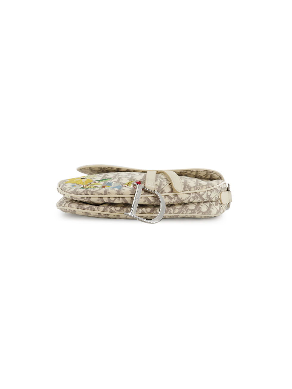 Thumbnail: Christian Dior Oblique Floral Embroidery Saddle Bag