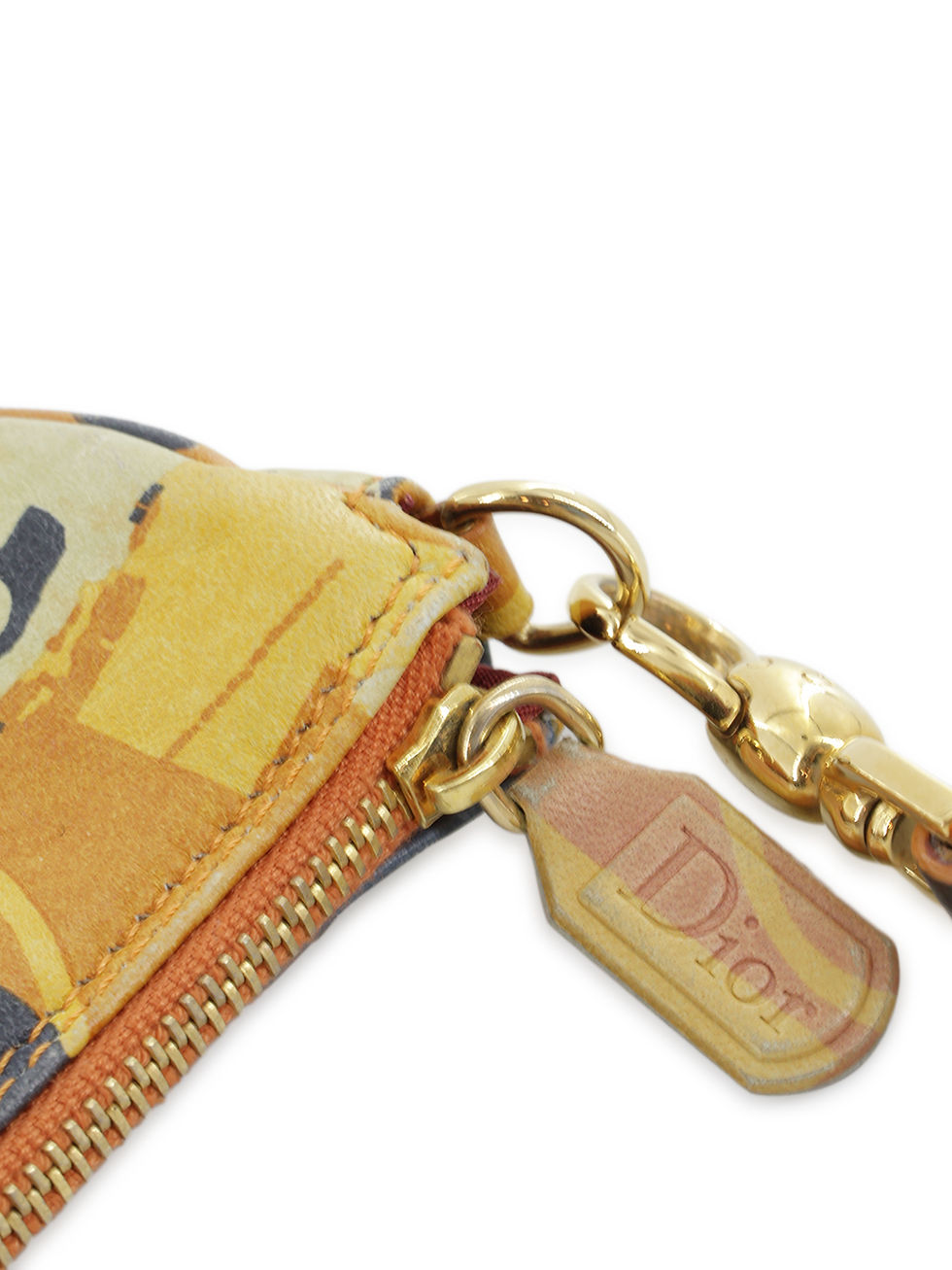 Thumbnail: Christian Dior Orange Print Mini Saddle Handbag