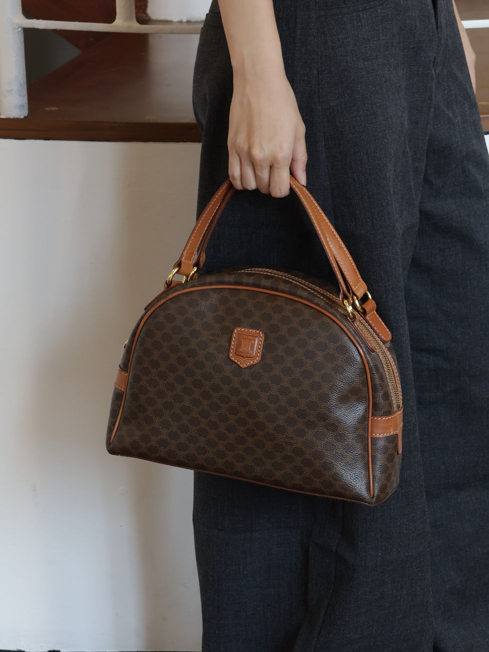 Thumbnail: Celine Macadam Half Moon Handbag