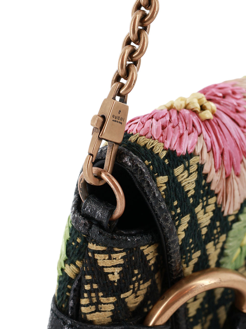 Thumbnail: Gucci Floral Python Horsebit Chain Clutch Bag